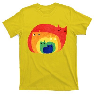 Rainbow Art Retro Cats T-Shirt