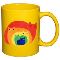 Rainbow Art Retro Cats 11oz C Handle Ceramic Mug