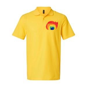 Rainbow Art Retro Cats Softstyle Adult Sport Polo