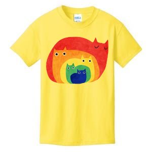 Rainbow Art Retro Cats Kids T-Shirt