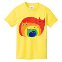 Rainbow Art Retro Cats Kids T-Shirt