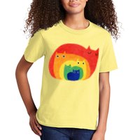 Rainbow Art Retro Cats Kids T-Shirt
