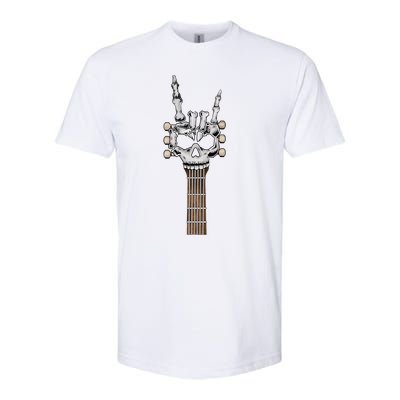 Rock And Roll Skeleton Hand Rock On Guitar Neck Gift Softstyle® CVC T-Shirt