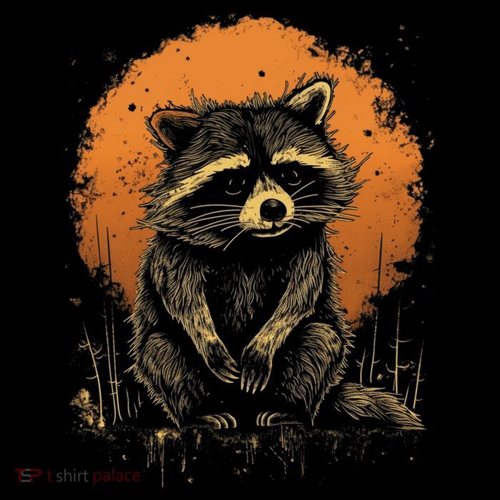 Raccoon Animal Retro Style Graphic Tees for Boy Flexfit Unipanel Trucker Cap