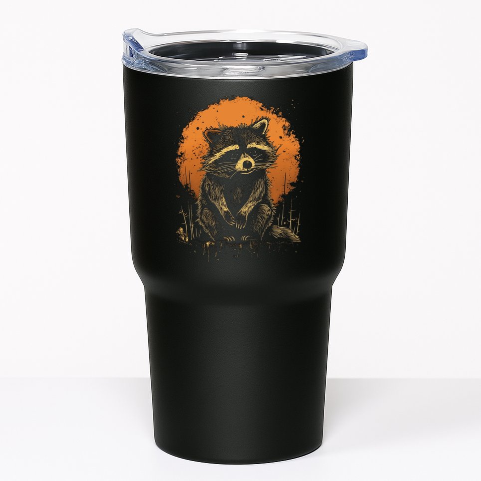 Raccoon Animal Retro Style Graphic Tees for Boy Tumbler
