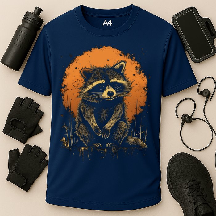Raccoon Animal Retro Style Graphic Tees for Boy Cooling Performance Crew T-Shirt