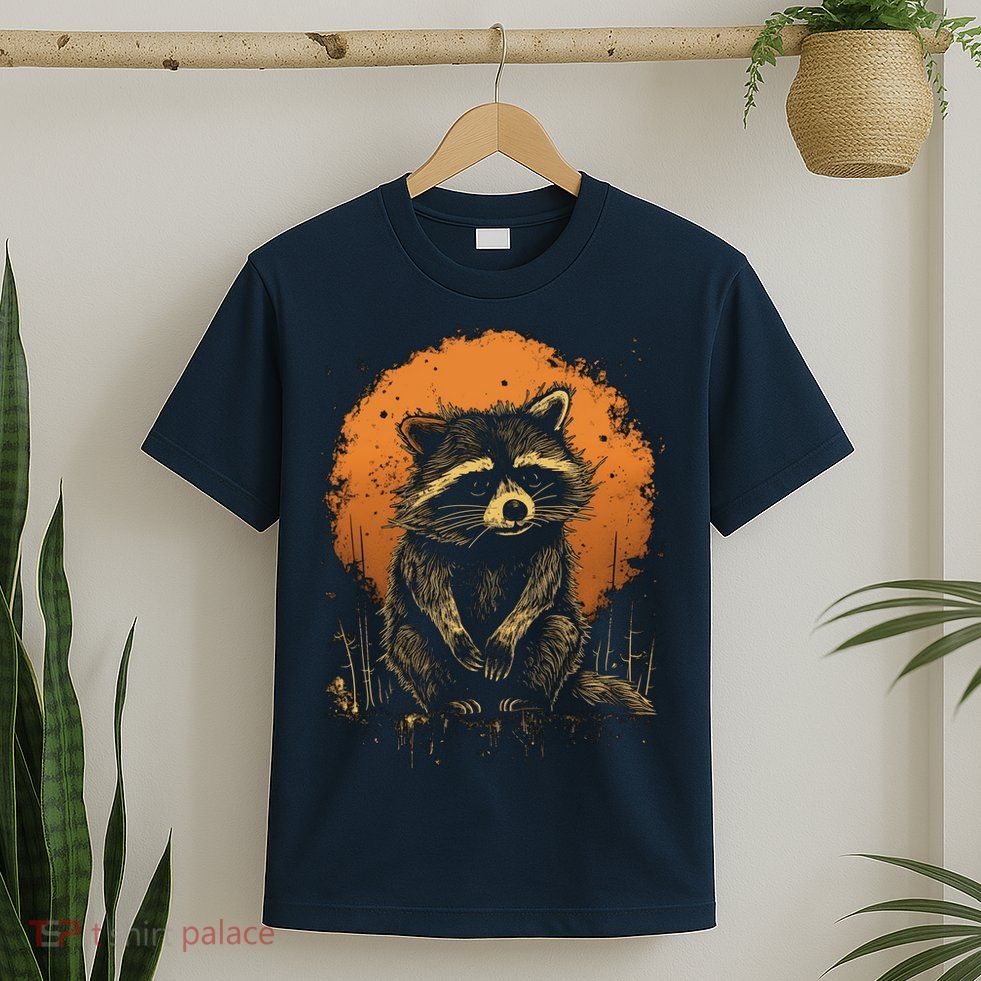 Raccoon Animal Retro Style Graphic Tees for Boy T-Shirt