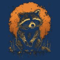 Raccoon Animal Retro Style Graphic Tees for Boy Drawstring Bag