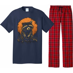 Raccoon Animal Retro Style Graphic Tees for Boy Pajama Set