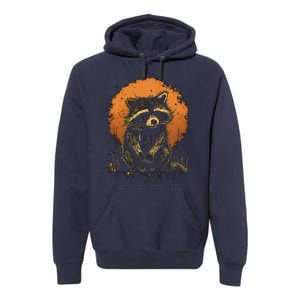 Raccoon Animal Retro Style Graphic Tees for Boy Premium Hoodie