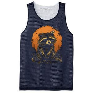 Raccoon Animal Retro Style Graphic Tees for Boy Mesh Reversible Basketball Jersey Tank