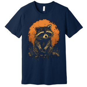 Raccoon Animal Retro Style Graphic Tees for Boy Premium T-Shirt