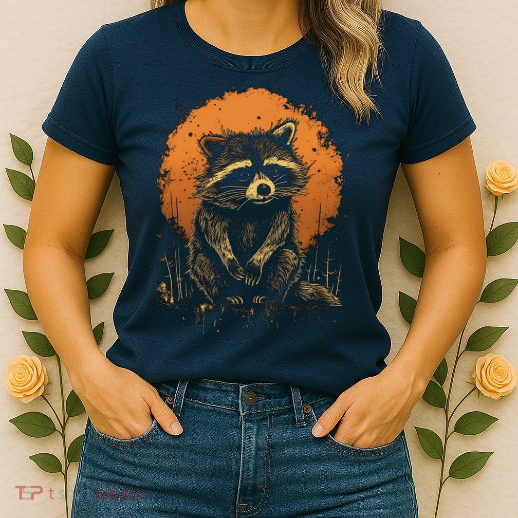 Raccoon Animal Retro Style Graphic Tees for Boy Womens T-Shirt