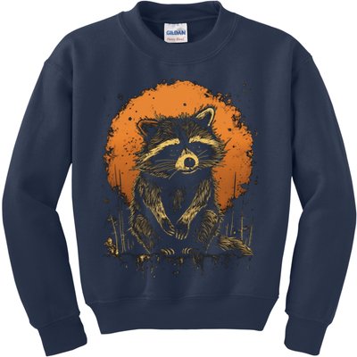 Raccoon Animal Retro Style Graphic Tees for Boy Kids Sweatshirt