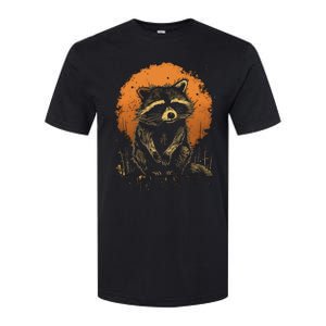 Raccoon Animal Retro Style Graphic Tees for Boy Softstyle CVC T-Shirt