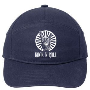 Rock And Roll Heavy Metal Hand Sign 7-Panel Snapback Hat