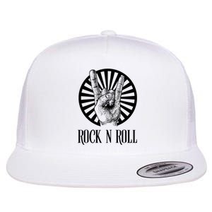 Rock And Roll Heavy Metal Hand Sign Flat Bill Trucker Hat