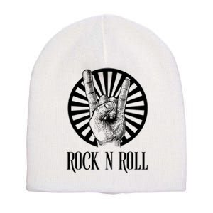 Rock And Roll Heavy Metal Hand Sign Short Acrylic Beanie