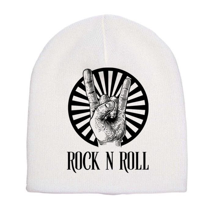 Rock And Roll Heavy Metal Hand Sign Short Acrylic Beanie