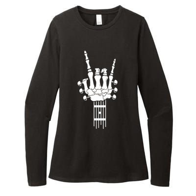 Rock And Roll Skeleton Guitar Music Lover Music Lover Gift Funny Gift Womens CVC Long Sleeve Shirt