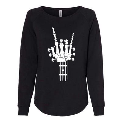 Rock And Roll Skeleton Guitar Music Lover Music Lover Gift Funny Gift Womens California Wash Sweatshirt