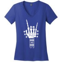 Rock And Roll Skeleton Guitar Music Lover Music Lover Gift Funny Gift Women's V-Neck T-Shirt