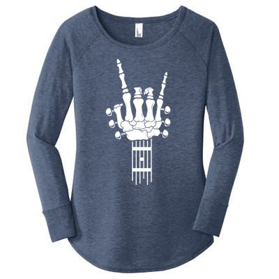 Rock And Roll Skeleton Guitar Music Lover Music Lover Gift Funny Gift Women's Perfect Tri Tunic Long Sleeve Shirt