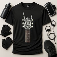 Rock And Roll Guitar Skeleton Hand Performance Shirt