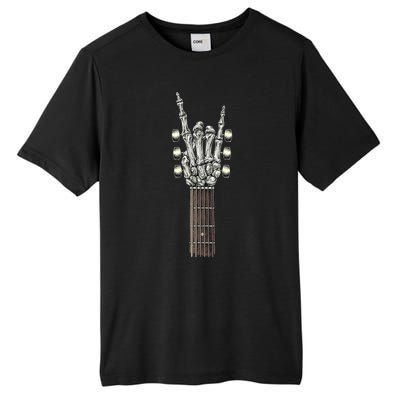 Rock And Roll Guitar Skeleton Hand Tall Fusion ChromaSoft Performance T-Shirt