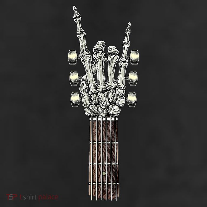 Rock And Roll Guitar Skeleton Hand 11oz C Handle Ceramic Mug