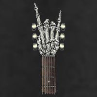 Rock And Roll Guitar Skeleton Hand 15oz Campfire Ceramic Mug