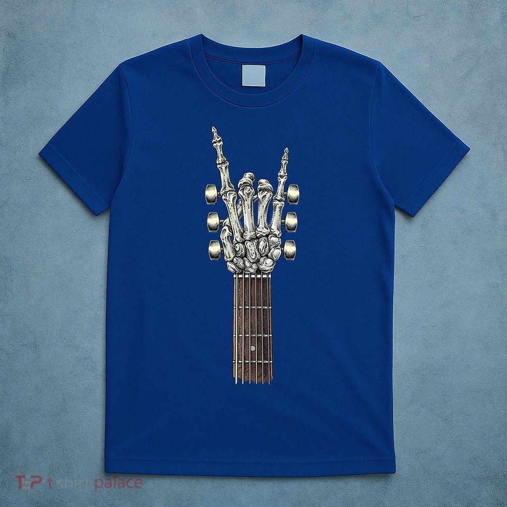 Rock And Roll Guitar Skeleton Hand T-Shirt
