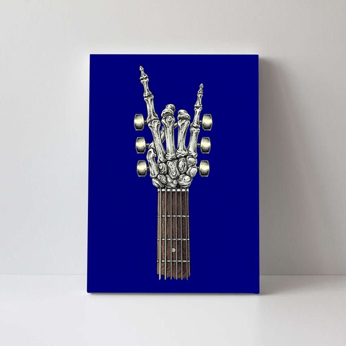 Rock And Roll Guitar Skeleton Hand Canvas