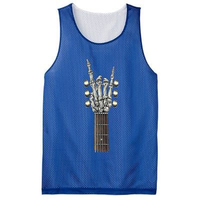 Rock And Roll Guitar Skeleton Hand Mesh Reversible Basketball Jersey Tank