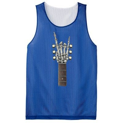 Rock And Roll Guitar Skeleton Hand Mesh Reversible Basketball Jersey Tank