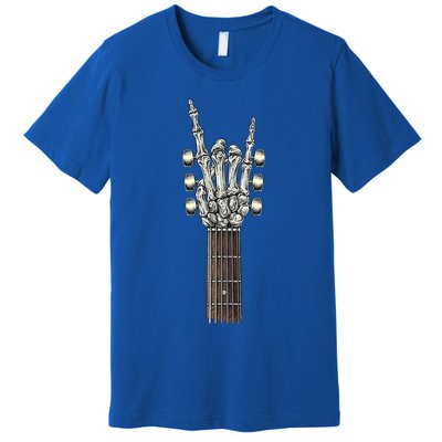 Rock And Roll Guitar Skeleton Hand Premium T-Shirt