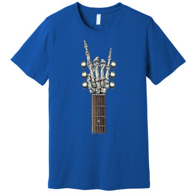 Rock And Roll Guitar Skeleton Hand Premium T-Shirt