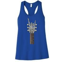 Rock And Roll Guitar Skeleton Hand Women's Racerback Tank