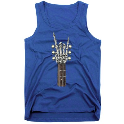 Rock And Roll Guitar Skeleton Hand Tank Top