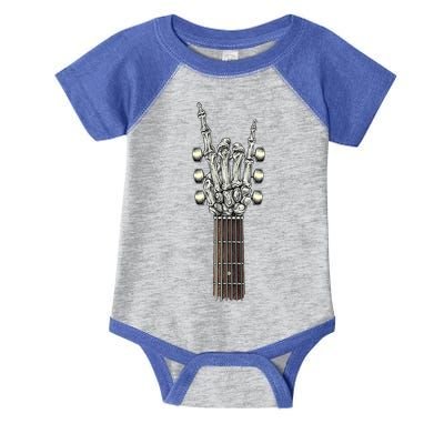 Rock And Roll Guitar Skeleton Hand Infant Baby Jersey Bodysuit