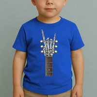Rock And Roll Guitar Skeleton Hand Toddler T-Shirt