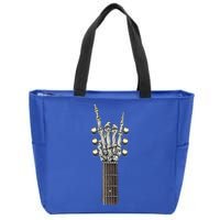 Rock And Roll Guitar Skeleton Hand Zip Tote Bag