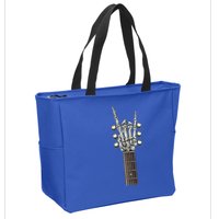 Rock And Roll Guitar Skeleton Hand Zip Tote Bag