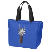 Rock And Roll Guitar Skeleton Hand Zip Tote Bag
