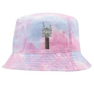 Rock And Roll Guitar Skeleton Hand Tie-Dyed Bucket Hat