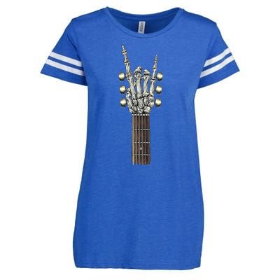 Rock And Roll Guitar Skeleton Hand Enza Ladies Jersey Football T-Shirt