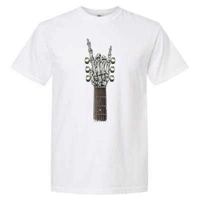 Rock And Roll Guitar Skeleton Hand Garment-Dyed Heavyweight T-Shirt