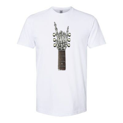 Rock And Roll Guitar Skeleton Hand Softstyle CVC T-Shirt