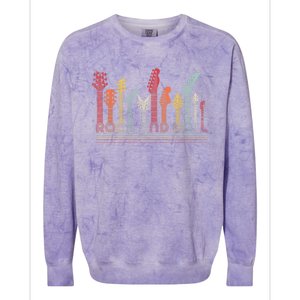 Rock And Roll Shirt. Retro Style Colorblast Crewneck Sweatshirt