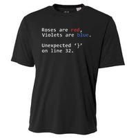 Roses Are Red Violets Are Blue Unexpected Programmer Coding Cooling Performance Crew T-Shirt